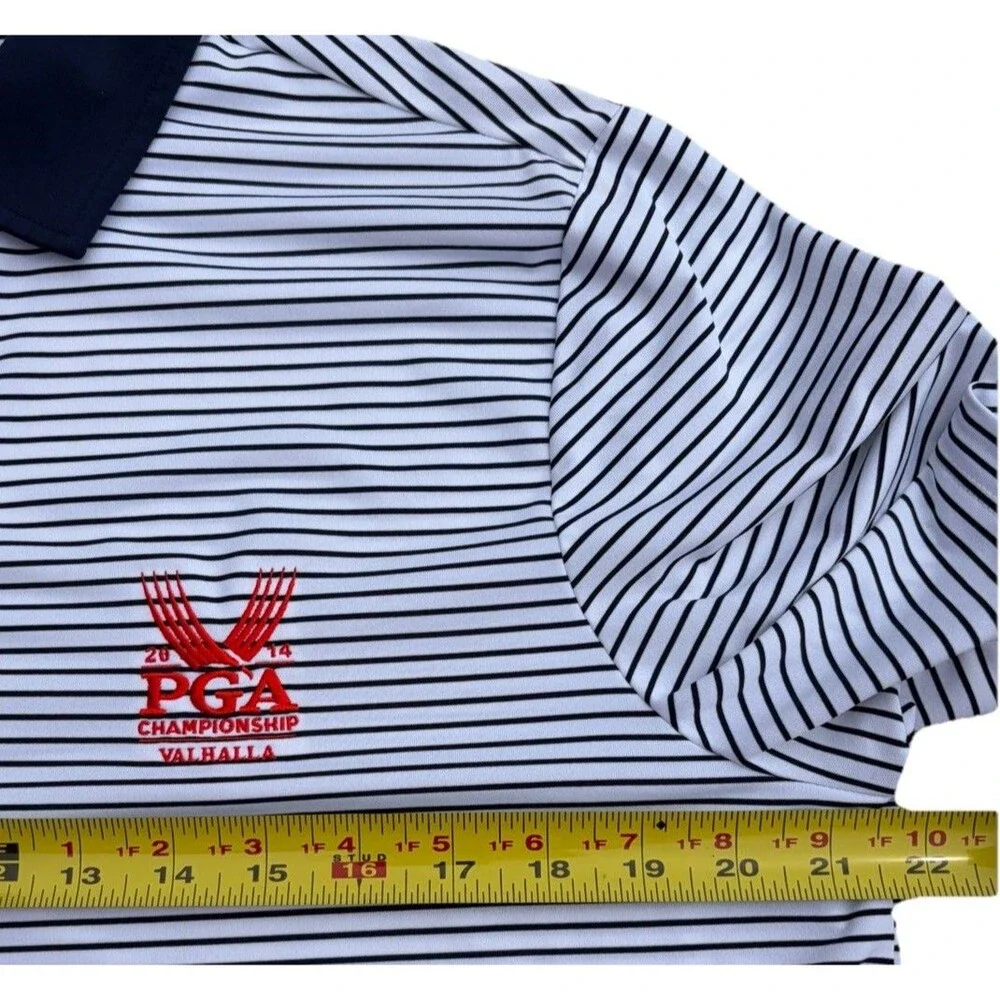 RLX Ralph Lauren Polo Shirt Mens Large* Striped 2014 PGA Championship Valhalla